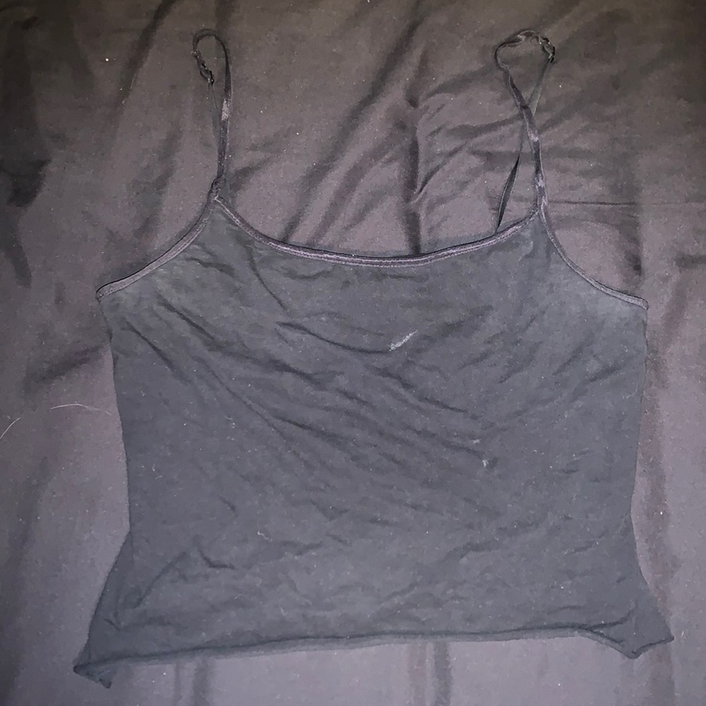 Black crop tank top